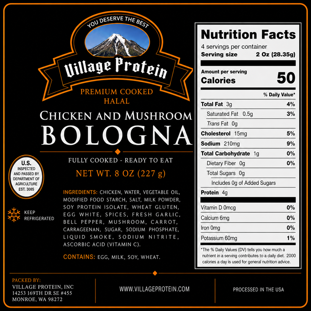 Chicken & Mushroom Bologna – Village Protein