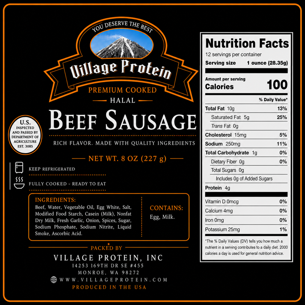 Village Protein Premium Beef Sausage